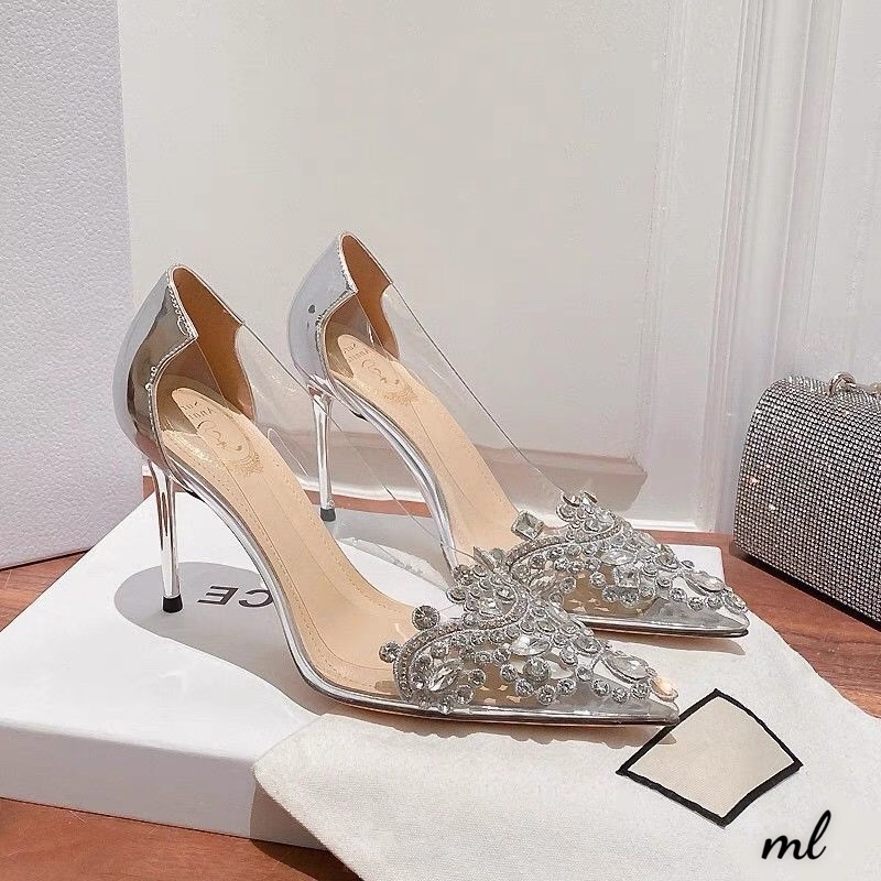 Giày cao gót mũi đá mica hàng cao cấp fullbox