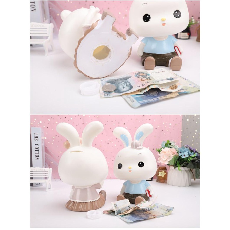 Ống Heo Tiết Kiệm Hình Thỏ Bunny Dễ Thương Quà Tặng Bạn Bè Sinh Nhật Thôi Nôi Bé Gái siêu con heo đất tiết kiệm tiền phim hoạt hình dễ thương sáng tạo dễ thương