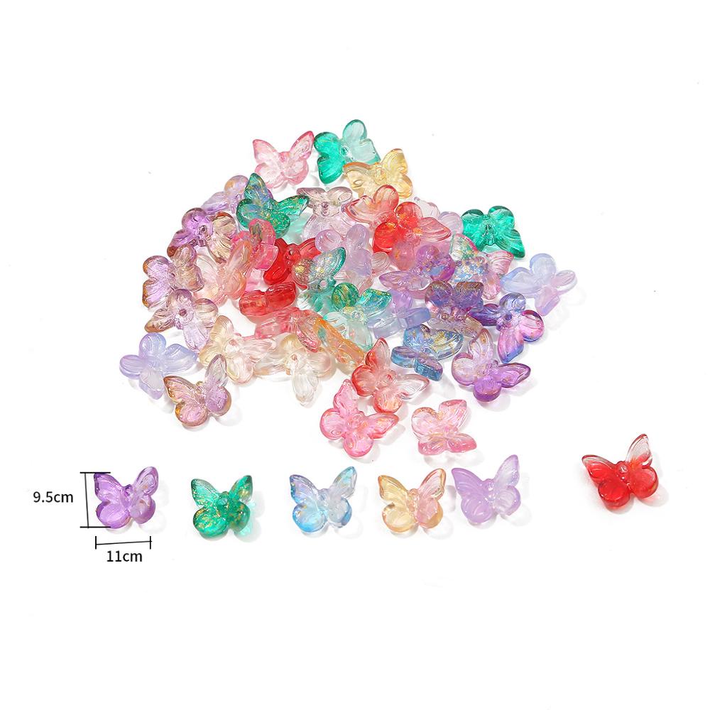 Set 10 hạt xỏ hình bướm nhiều màu tùy chọn dùng làm trang sức thủ công DIY