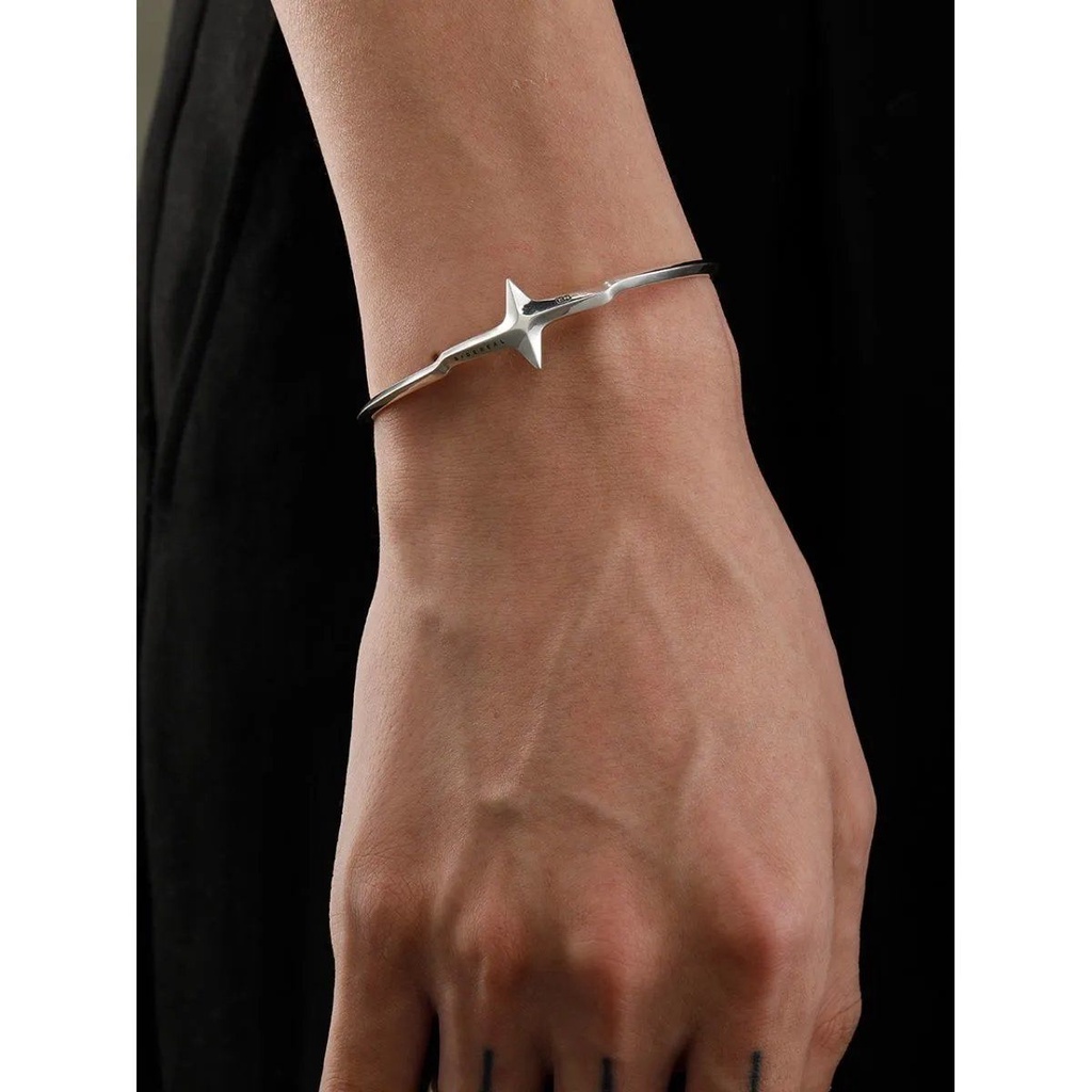 Vòng Tay Mạ Bạc 925 Mặt Thánh Giá X En Joint-Name Blue Warrior