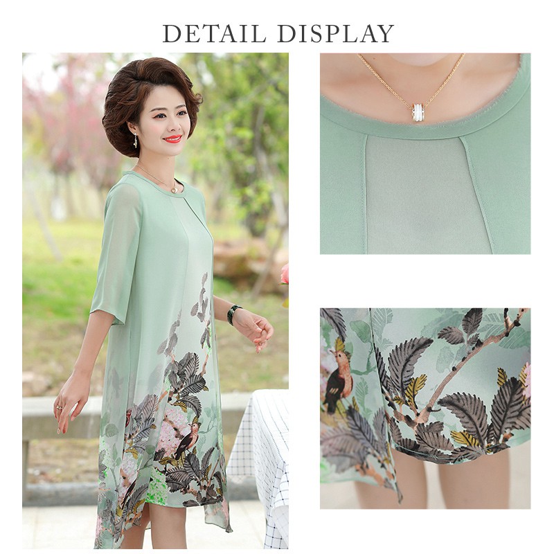 #IF305 VÁY LỤA TAY LỬNG CHO NGƯỜI TRUNG NIÊN, VÁY ĐI CHƠI ĐI TIỆC SANG TRỌNG QUÝ PHÁI, SALE SẬP SÀN SIÊU RẺ HOT NHẤT 202 | BigBuy360 - bigbuy360.vn