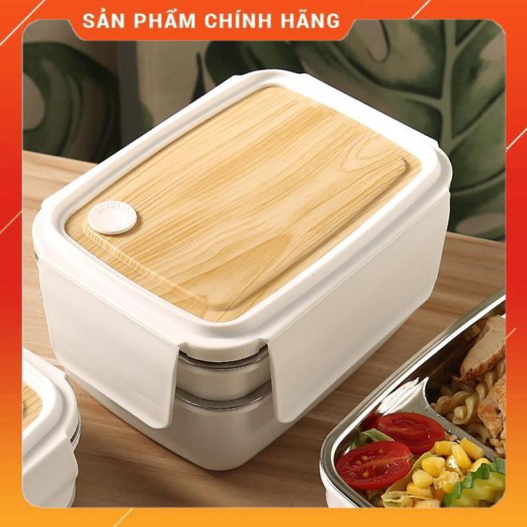 CHÍNH HÃNG -  Hộp đựng cơm 1 tầng giữ nhiệt lõi inox,Hộp đựng cơm văn phòng,khay đựng cơm inox 1 ngăn 6180