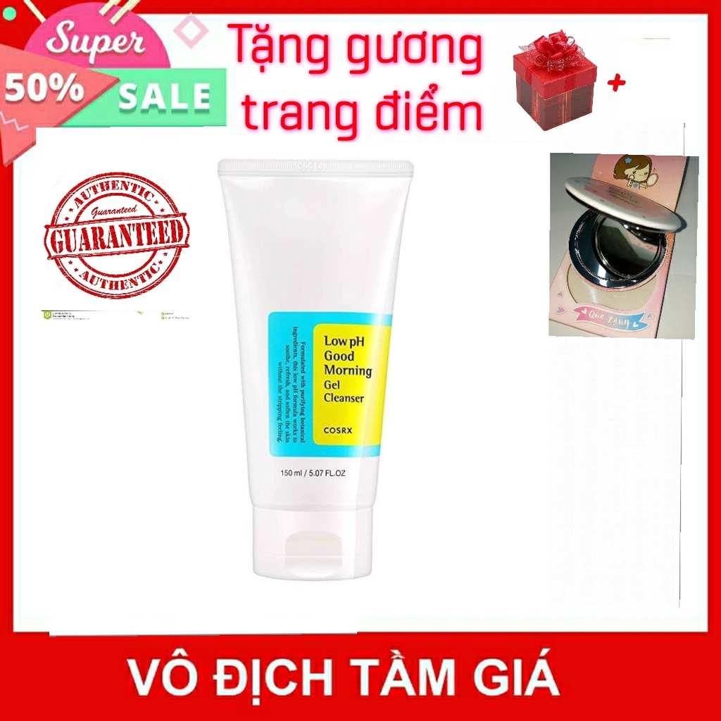 Sữa Rửa Mặt Cosrx ✅𝐂𝐡𝐮ẩ𝐧 𝐜𝐡í𝐧𝐡 𝐡ã𝐧𝐠 Low PH Good Morning Gel Cleanser Dạng Gel Chiết Từ Dầu Cây Trà