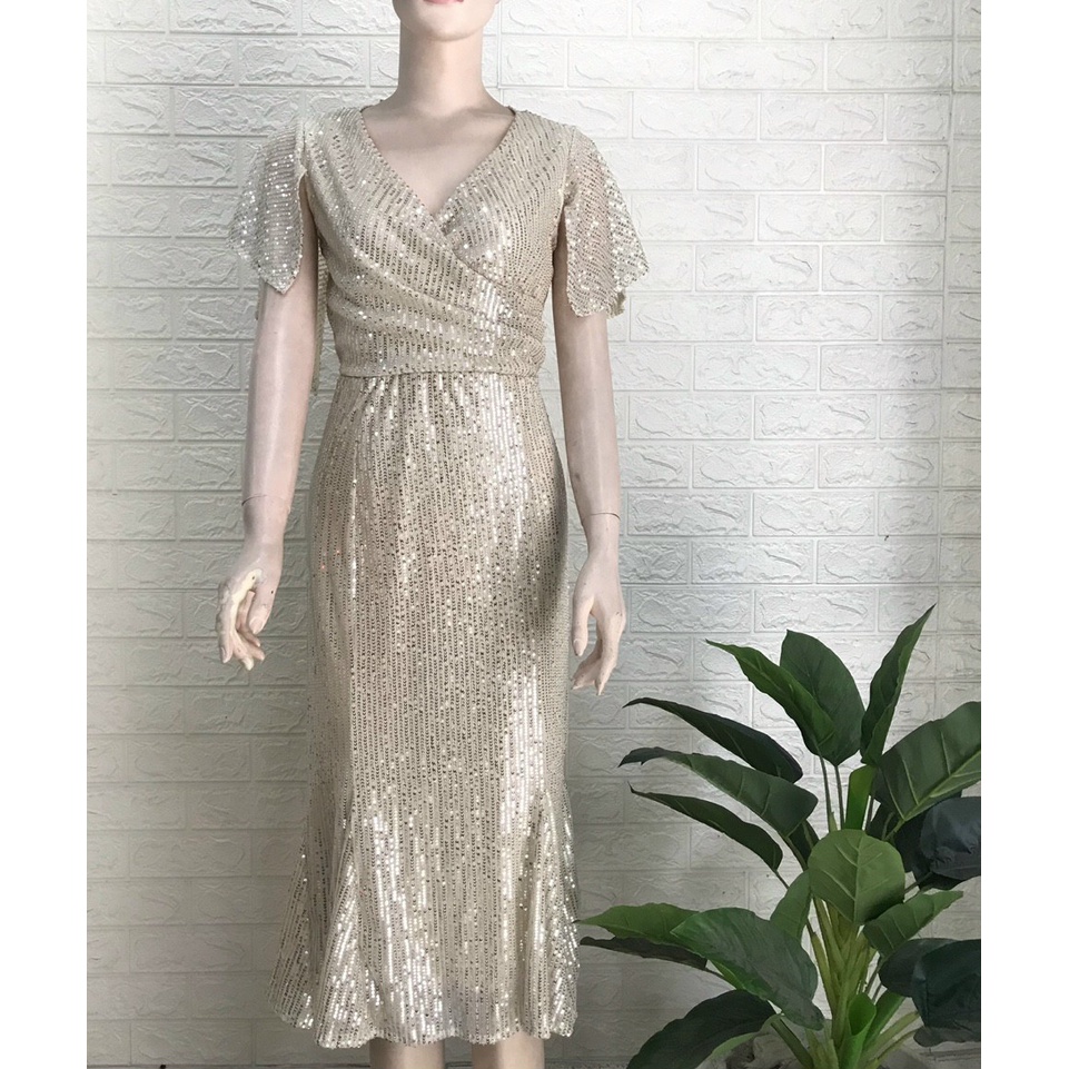 Đầm Ôm Kim Sa Dự Tiệc, Đầm Ôm Đuôi Cá Cánh Tiên