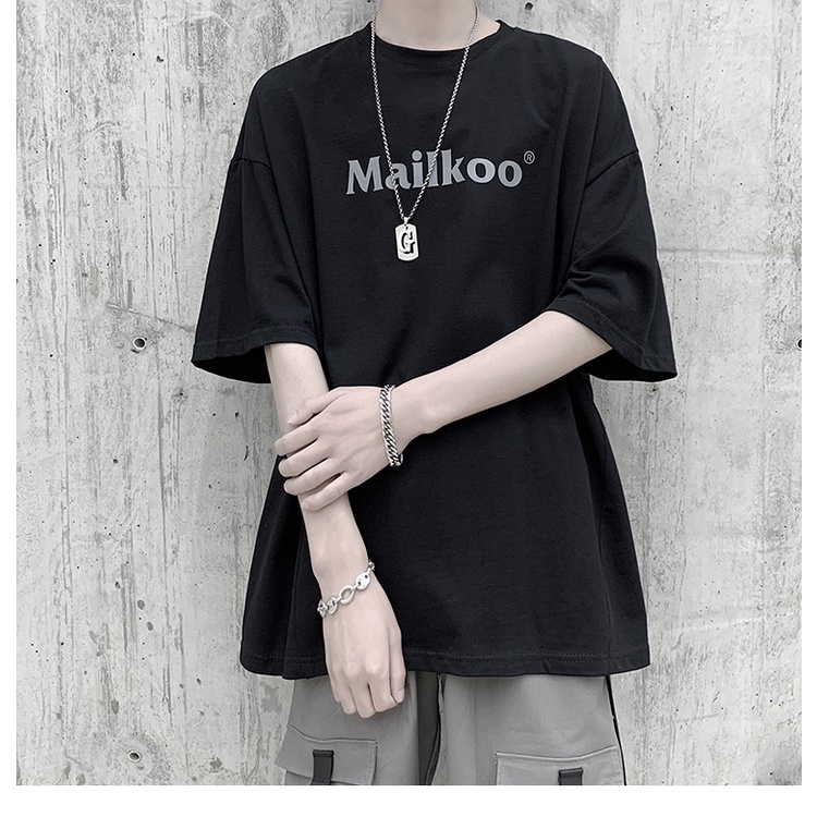 Áo thun tay lỡ nam nữ unisex MAILKOO basic tee phông form rộng oversize 2 màu trắng và đen cotton dáng xuông A101 | BigBuy360 - bigbuy360.vn