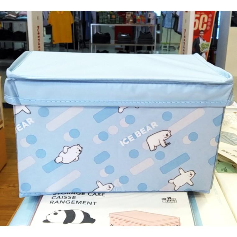 Hộp túi vải giỏ đựng đồ có thể xếp gọn anh em gấu Bare Bear Chúng tôi đơn giản là gấu