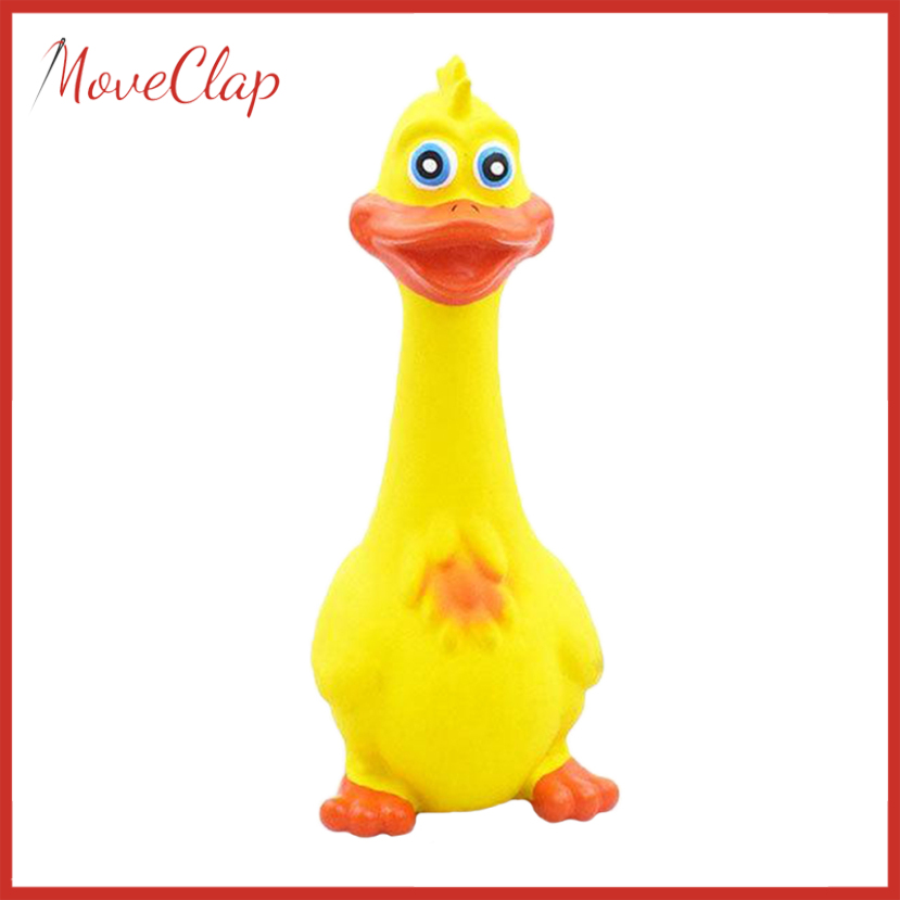 MoveClap Rubber Chicken Screaming Shrilling Puppy Chewing Squeeze Yellow 19x7cm