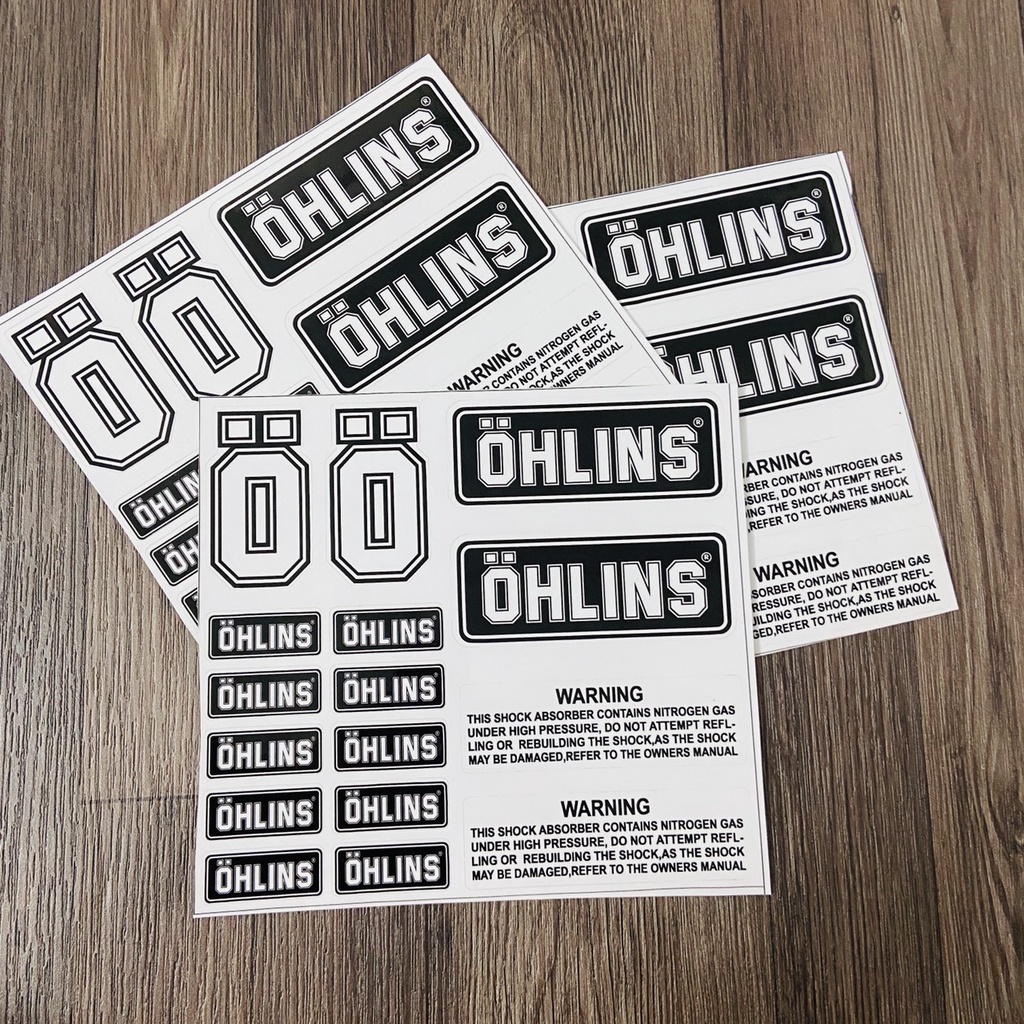 BỘ SƯU TẬP TEM CẮT LAZE CHỮ OHLINS, TEM LOGO OHLINS NHIỀU MÀU LỰA CHỌN TRANG TRÍ XE SIÊU CHẤT