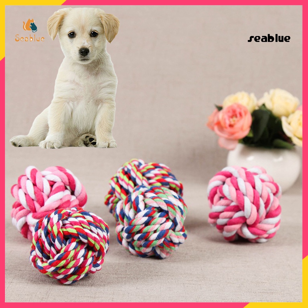 【SE】Pet Dog Puppy Cotton Rope Knot Ball Grinding Teeth Training Interactive Chew Toy