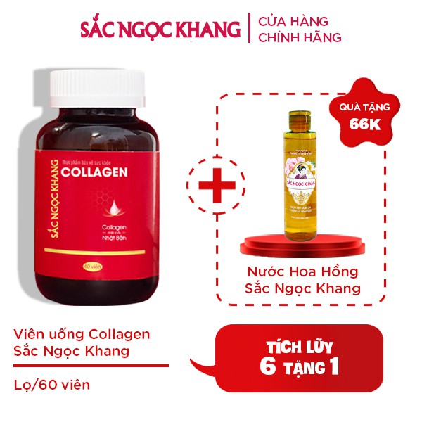 Collagen Sắc Ngọc Khang thế hệ mới nguyên chất 100% nguyên liệu nhập khẩu từ Nhật Bản [Hộp 60 viên]