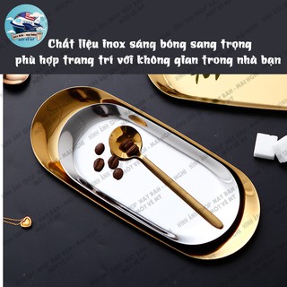 KHAY ĐĨA HÌNH BẦU DỤC INOX CAO CẤP