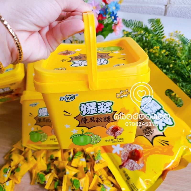 sỉ 1 thùng kẹo dẻo ô mai chanh muối 218g / 24 xô/  810 k