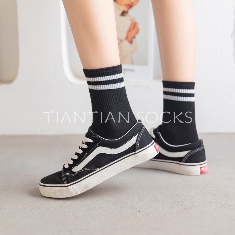 TIANTIAN T101  Tất vớ nam nữ cổ cao Đôi vớ thể thao thời trang năng động