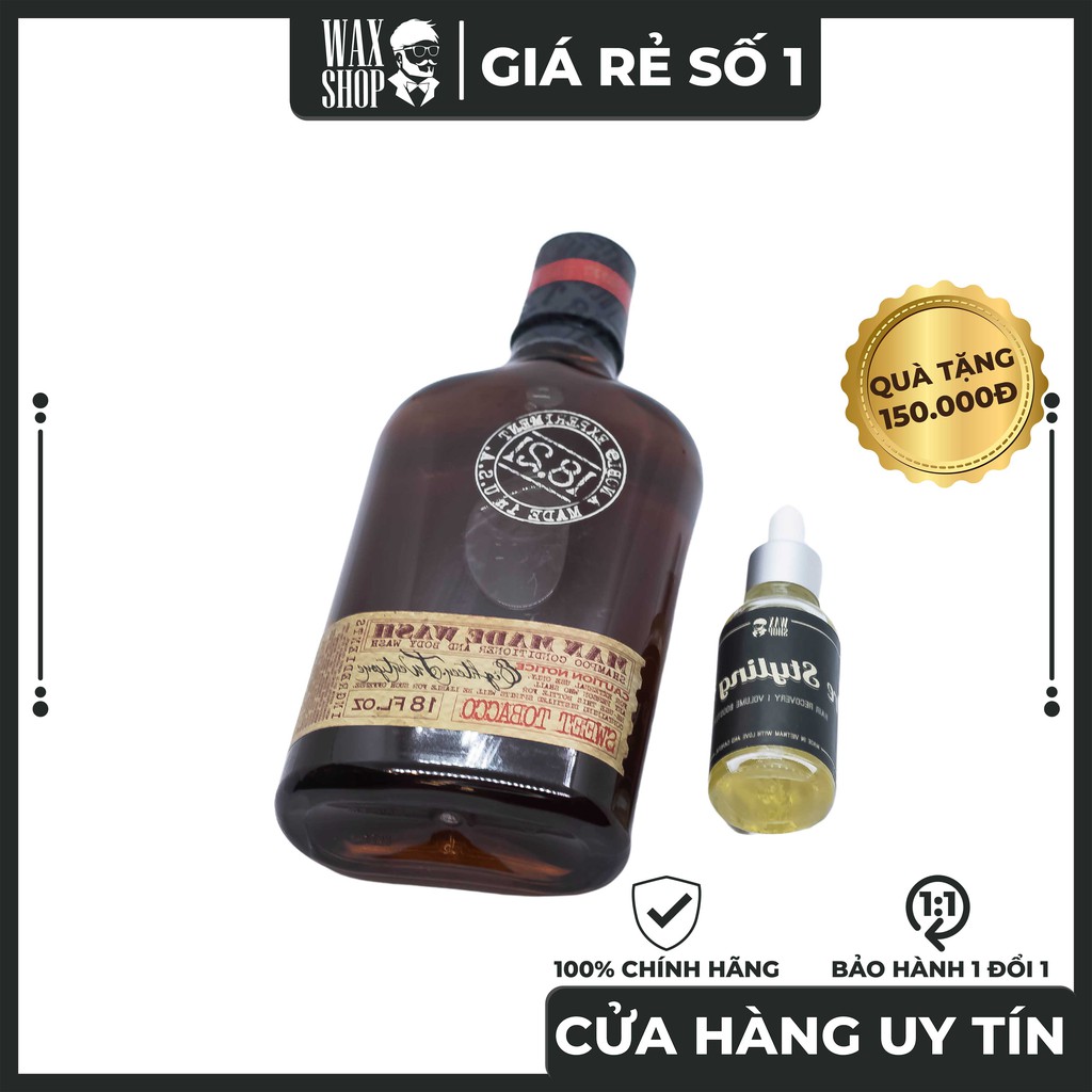 Sữa Tắm Gội Xả 3 in 1 - ORIGINAL SWEET TOBACCO MAN MADE WASH - 1821 MAN MADE ⚡[Siêu thơm] ⚡Tặng kèm Pre-Styling