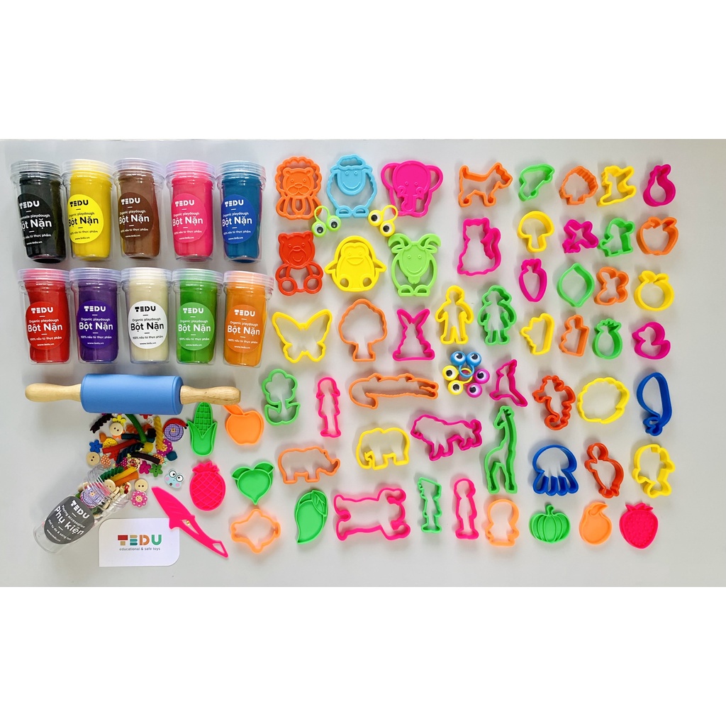 Combo Sắc màu Bột Nặn Đất Nặn An Toàn TEDU