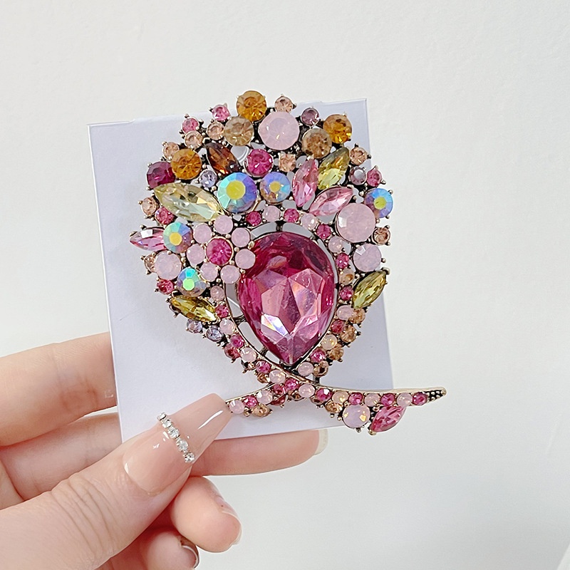 Trâm Cài Áo Hình Hoa Đính Đá Bằng Hợp Kim Dễ Thương Thời Trang Cho Nữ