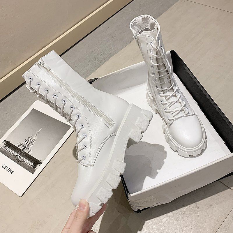 Giày Bốt Martin Cổ Thấp Đế Dày Phong Cách Anh Quốc Plus Size 35-43 Cho Nữ