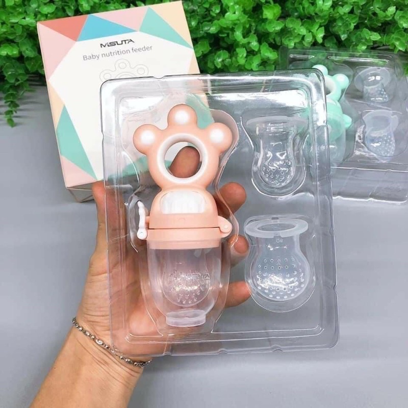 Túi Nhai Ăn Dặm Chống Hóc Misuta Kèm 3 Núm Nhai An Toàn Cho Bé