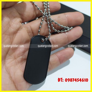 Thẻ bài lính dogtag Mỹ màu đen (trơn)