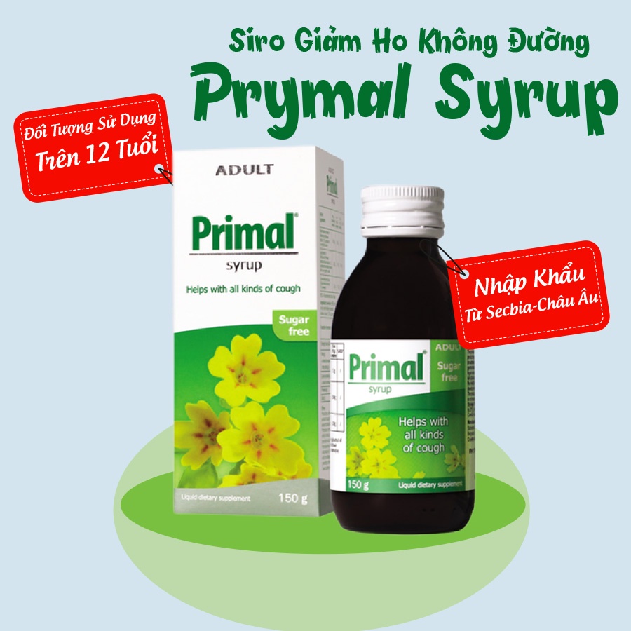 Siro Giảm Ho Không Đường Primal Syrup - Phù Hợp Với Người Tiểu Đường 150gr