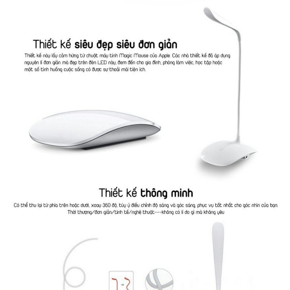 Đèn học làm việc chống cận thị bảo vệ mắt 20 LED (Trắng)