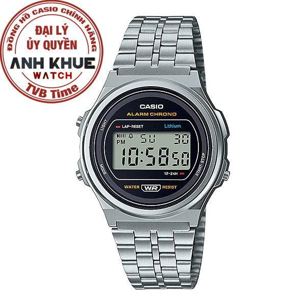 Đồng hồ unisex dây kim loại Casio Standard chính hãng Anh Khuê A171WE-1ADF