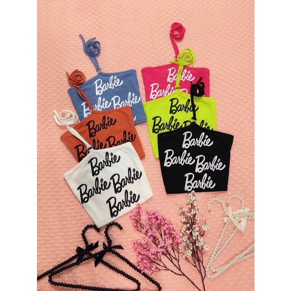 Áo yếm in chữ barbie