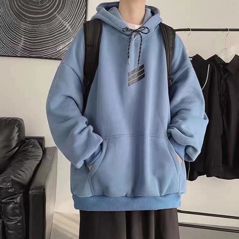 ✦ AFFLIGA ✦Áo hoodie tay dài dáng rộng phong cách thời trang hàn quốc cho nam giới