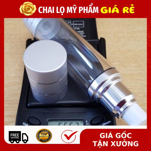 Chai Chiết Mĩ Phẩm ❤ RẺ VÔ ĐỊCH ❤ Chai hút chân không trong suốt Nắp Bạc 50ml , chai xịt giọt chiết kem .