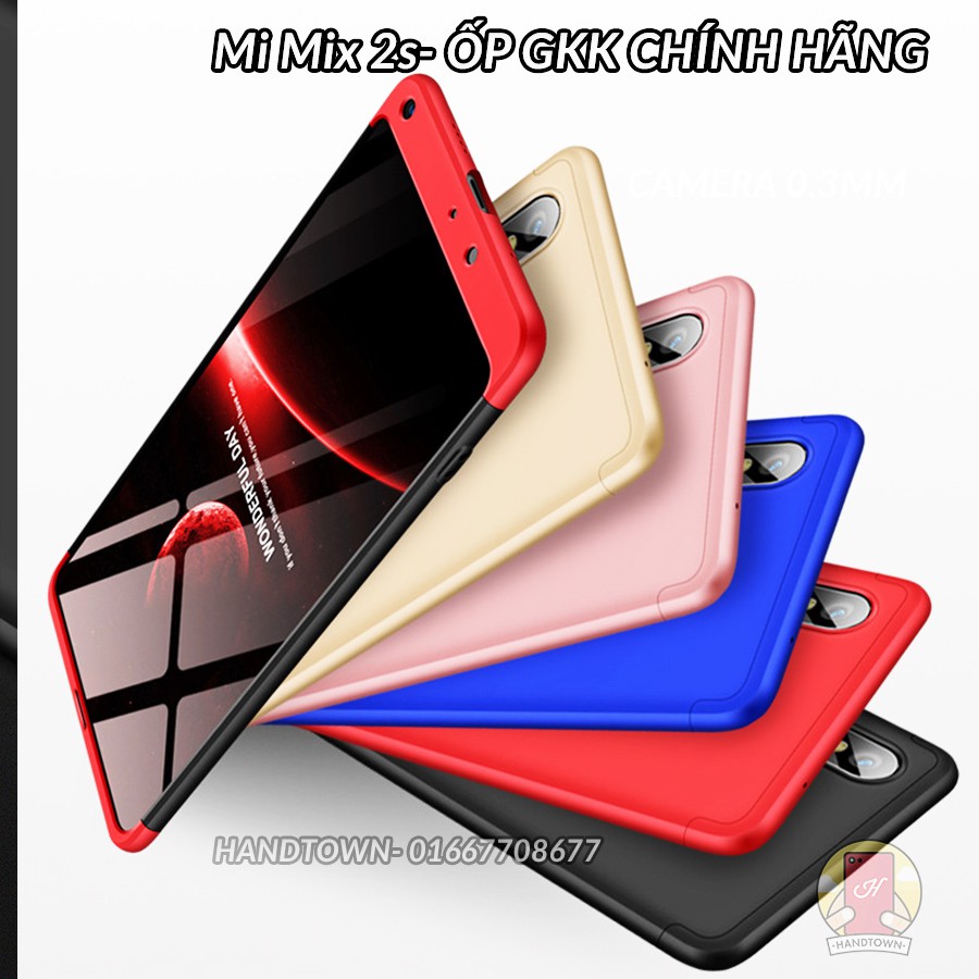 Ốp Xiaomi mi mix 2s _ Ốp lưng nhựa full cạnh chính hãng GKK 3 mảnh đặc biệt bảo vệ luôn mặt trước