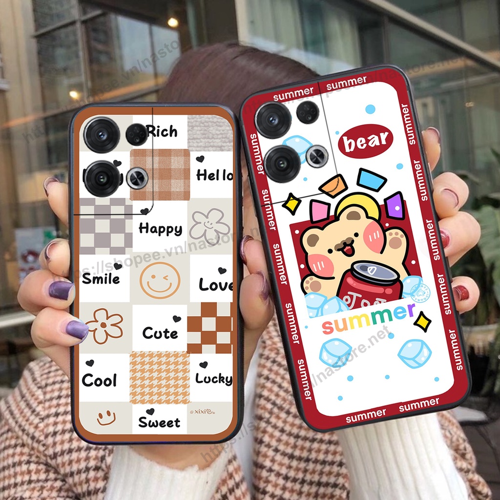 Ốp lưng Oppo Reno 8 4G / Reno 8 5G / Reno 8Z 5G / Reno 8 Pro trái tim bo viền nhiều màu sắc cute giá rẻ siêu đẹp