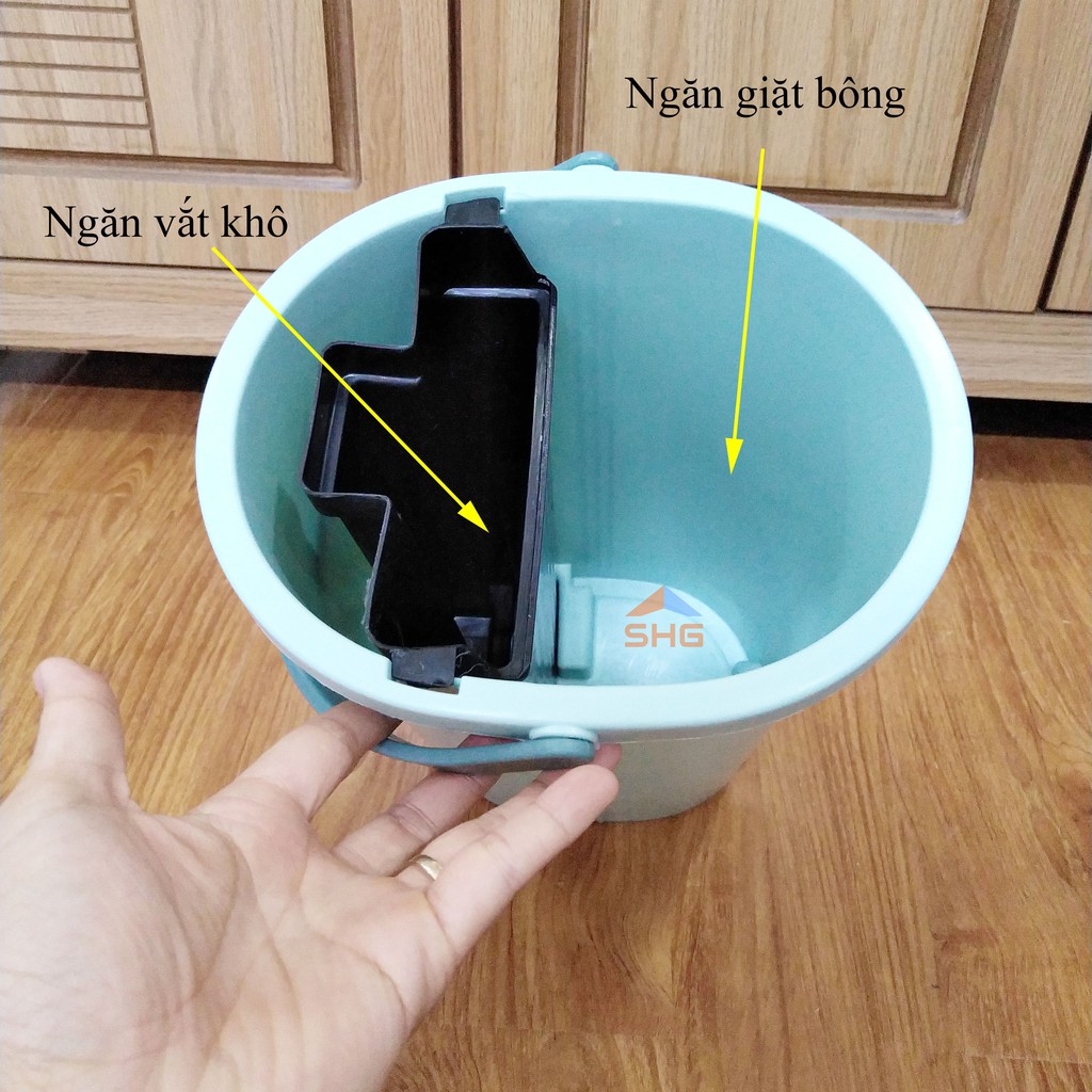 BỘ LAU NHÀ MĂM CHỮ NHẬT DÁNG ELIP CAO CẤP, HAI NGĂN GIẶT VÀ VẮT ĐỘC LẬP, CỰC KHÔ SIÊU SẠCH