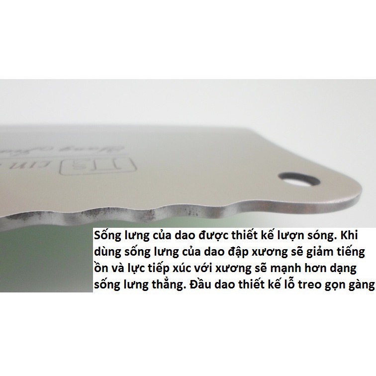 Dao chặt xương, chặt gà, vịt, ngan, băm thịt cán inox bản lớn siêu bén Cao Cấp sạch sẽ, bền bỉ và an toàn