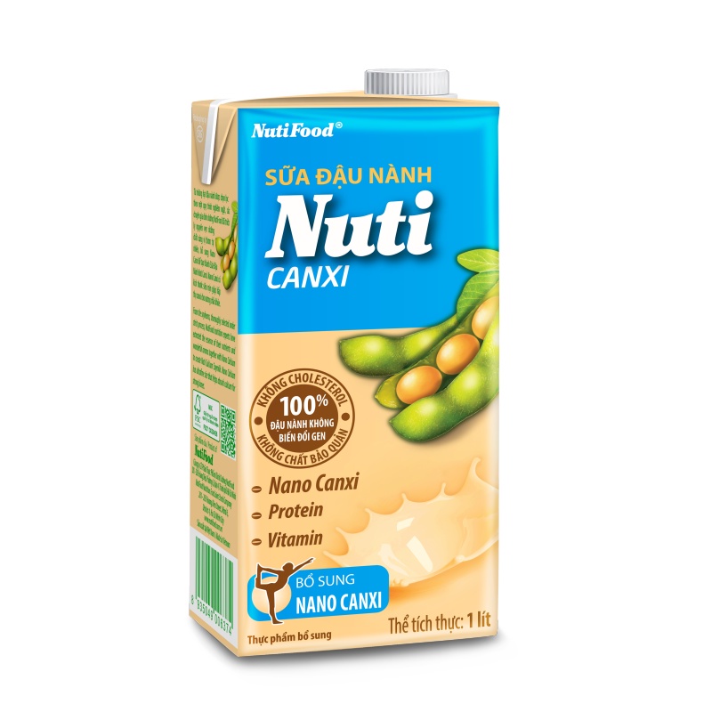 Sữa đậu nành Nuti Canxi Hộp 1 Lít NSDNX03SP - Thương Hiệu NUTIFOOD