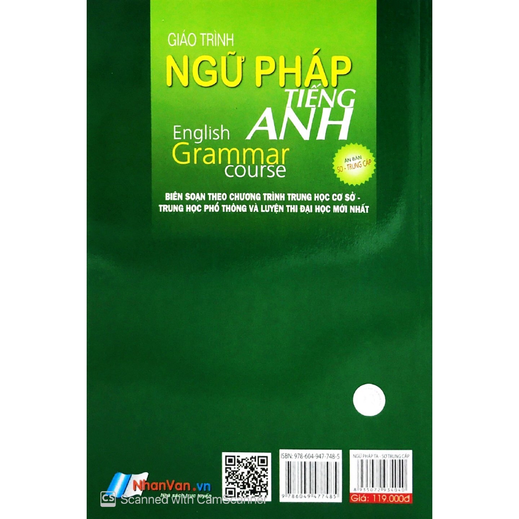 Sách - Giáo Trình Ngữ Pháp Tiếng Anh (Trình Độ Sơ - Trung Cấp)