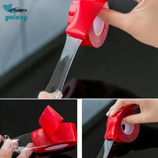 Miếng Dán Hai Mặt Bằng Silicon Trong Suốt Độ Dính Cao 300cm Không Để Lại Dấu Vân Tay Cho Xe Hơi