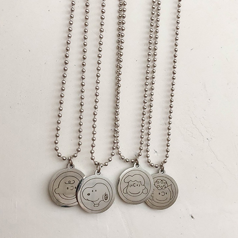 Dây Chuyền Mặt Tròn Họa Tiết Hoạt Hình Kiểu Harajuku