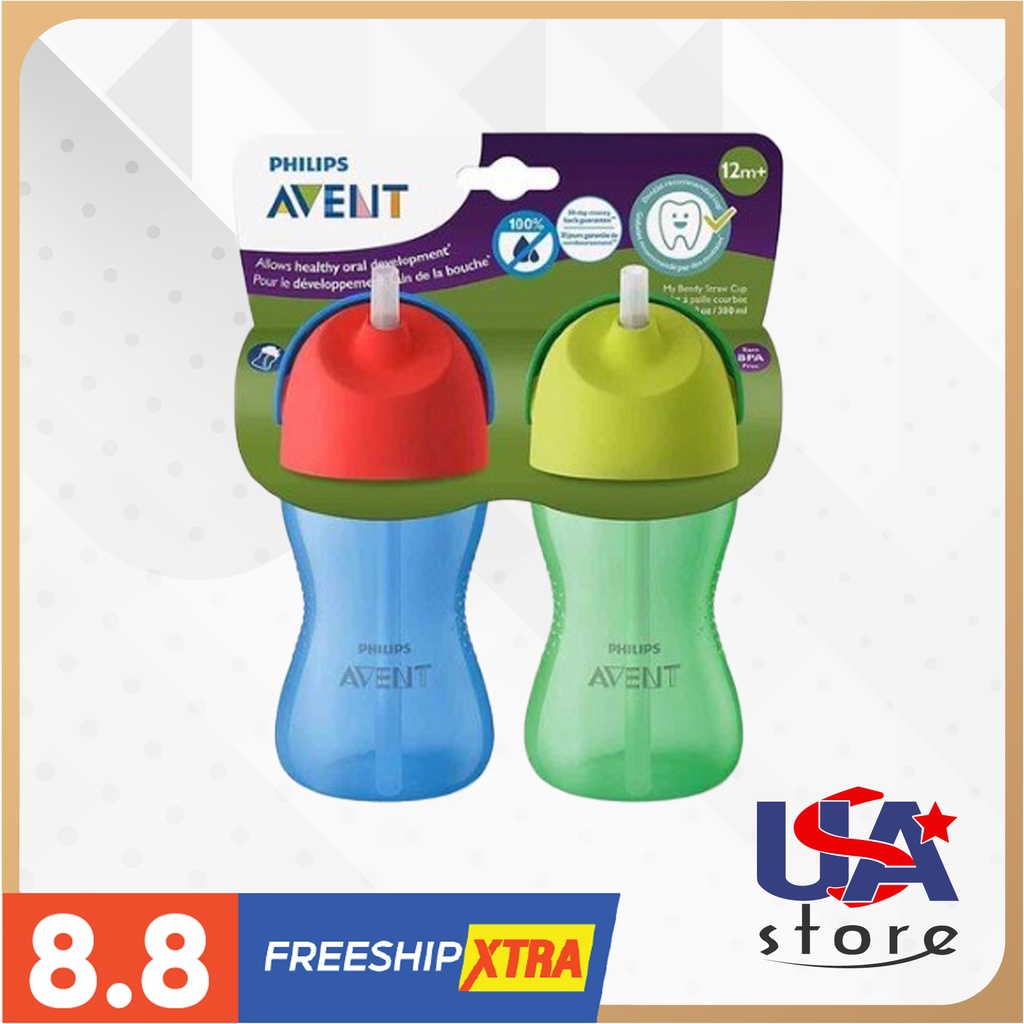 Bình Tập Uống Nước Cho Bé Philips Avent My Bendy Straw Cup Cup 295ml