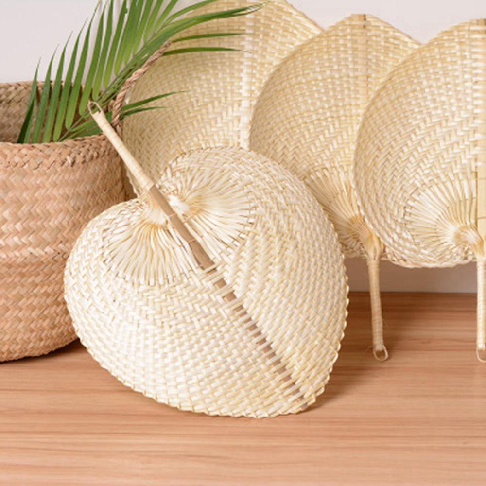DANES Quạt Đan Tre Thủ Công Hình Trái Tim Phong Cách Trung Hoa
