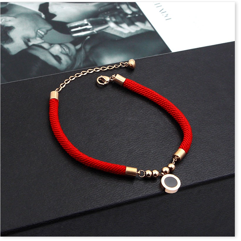 Vòng tay lắc tay nữ titan chỉ đỏ la mã S1-201-2 - CAM KẾT KHÔNG GỈ, KHÔNG BAY MÀU - BẢO HÀNH 12 THÁNG