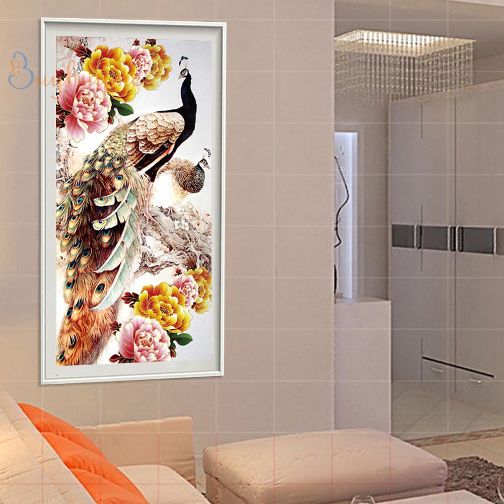 Bộ tranh đính đá 5D tự làm hình chim công | BigBuy360 - bigbuy360.vn