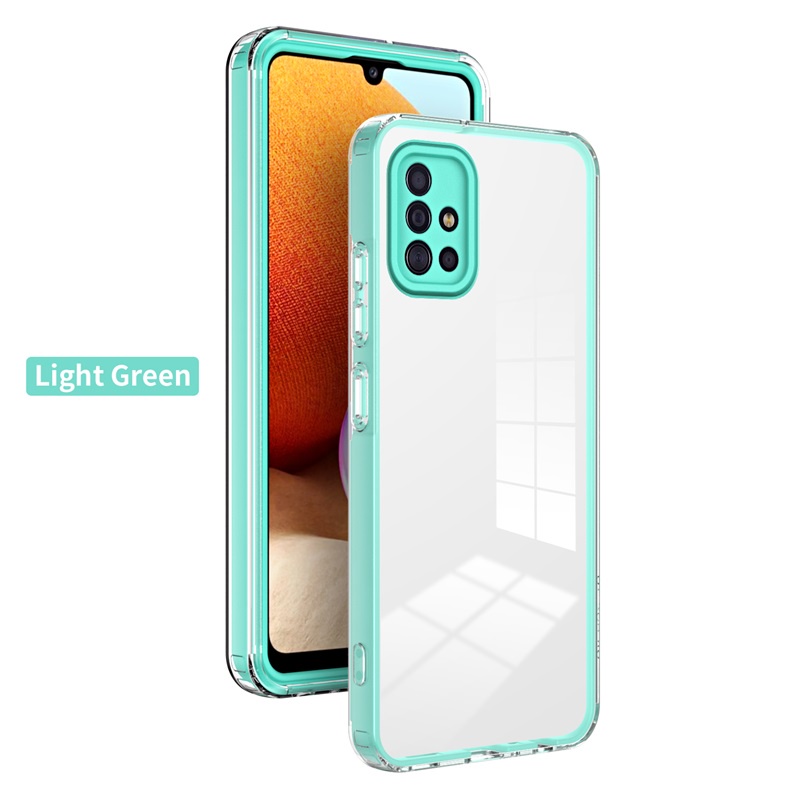 Ốp Điện Thoại PC Viền TPU Dẻo Trong Suốt Màu Macaron Chống Rơi Đơn Giản 3 Trong 1 Cho Samsung Galaxy A51 A71