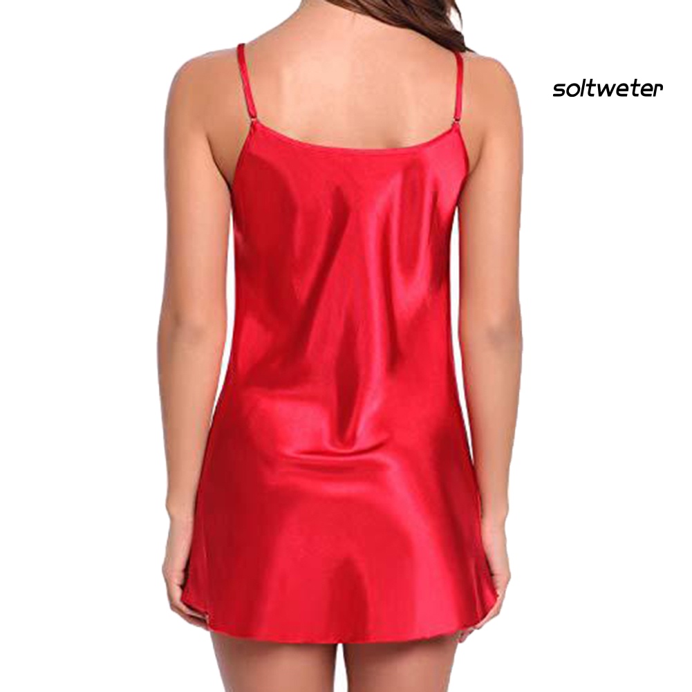 Đầm ngủ cổ chữ V màu trơn plus size cho nữ