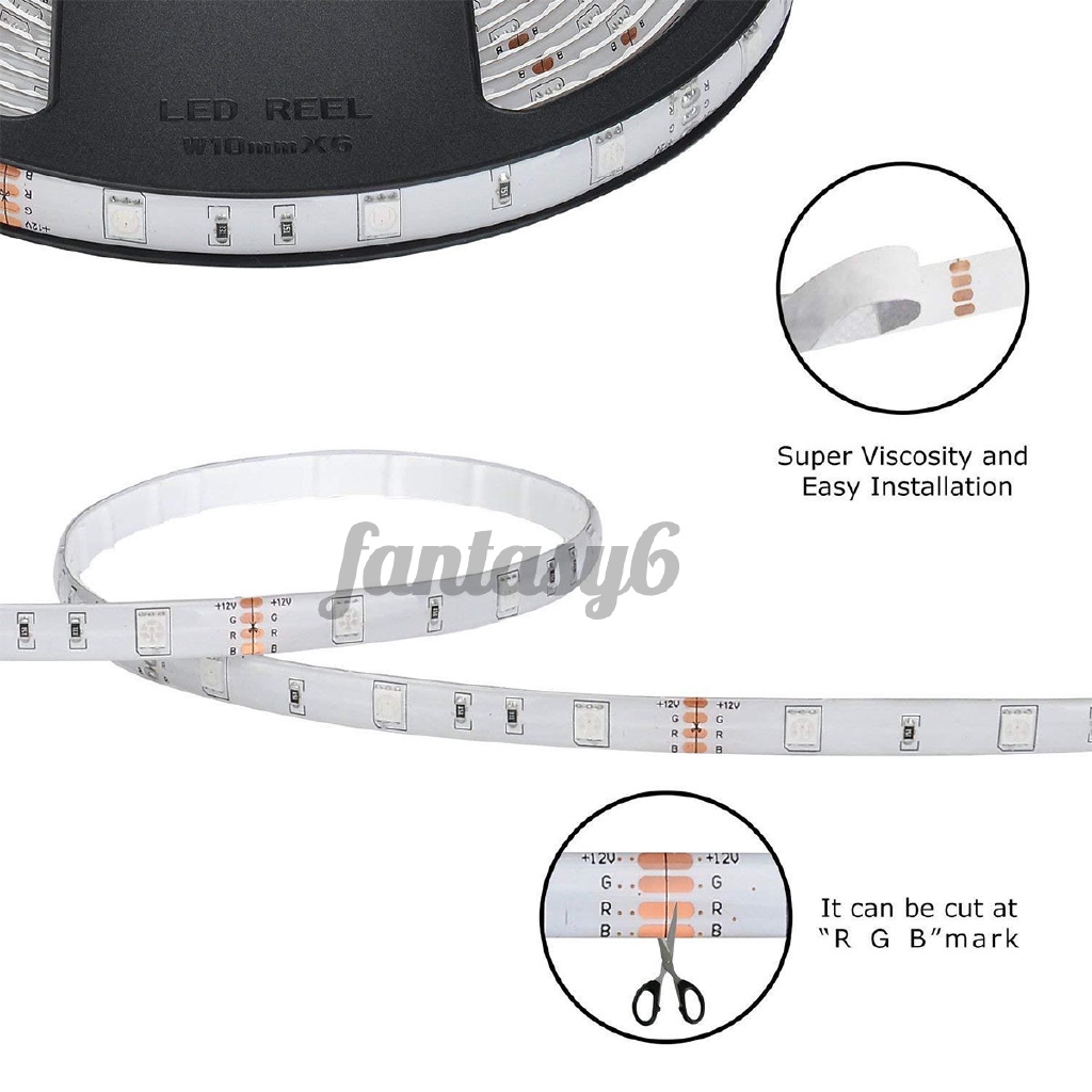 【HOT】3/5/10M Waterproof 3528 SMD LED Strip Light RGB Color Changing IR Remote Control