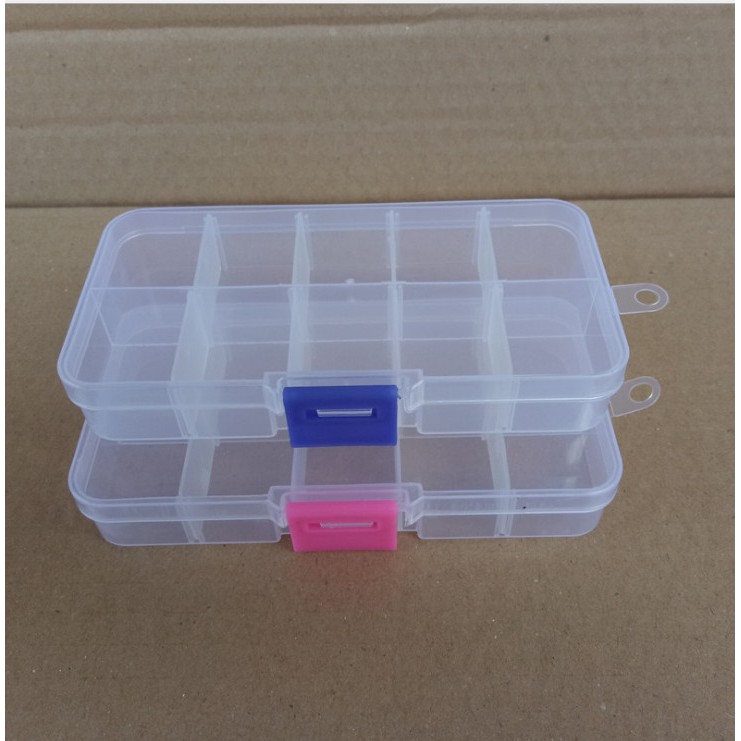Hộp Nhựa Đựng Bông Tai Trong Suốt Đa Năng 10 Ngăn