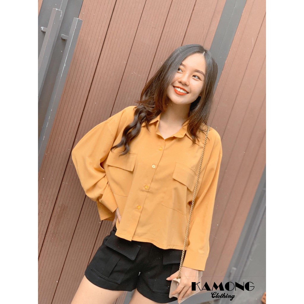 [HÌNH THẬT]ÁO SƠMI TÚI HỘP OVERSIZE