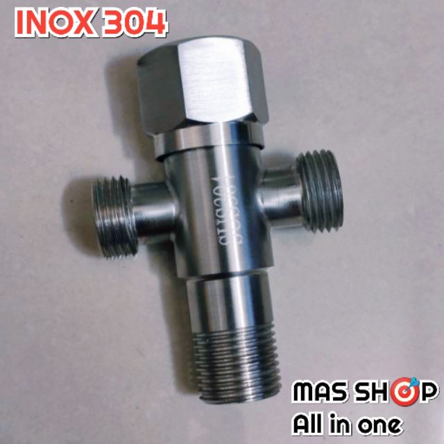 VAN T (TÊ) CẦU INOX SUS 304 CÓ CHỨC NĂNG TĂNG GIẢM, KHÓA NƯỚC