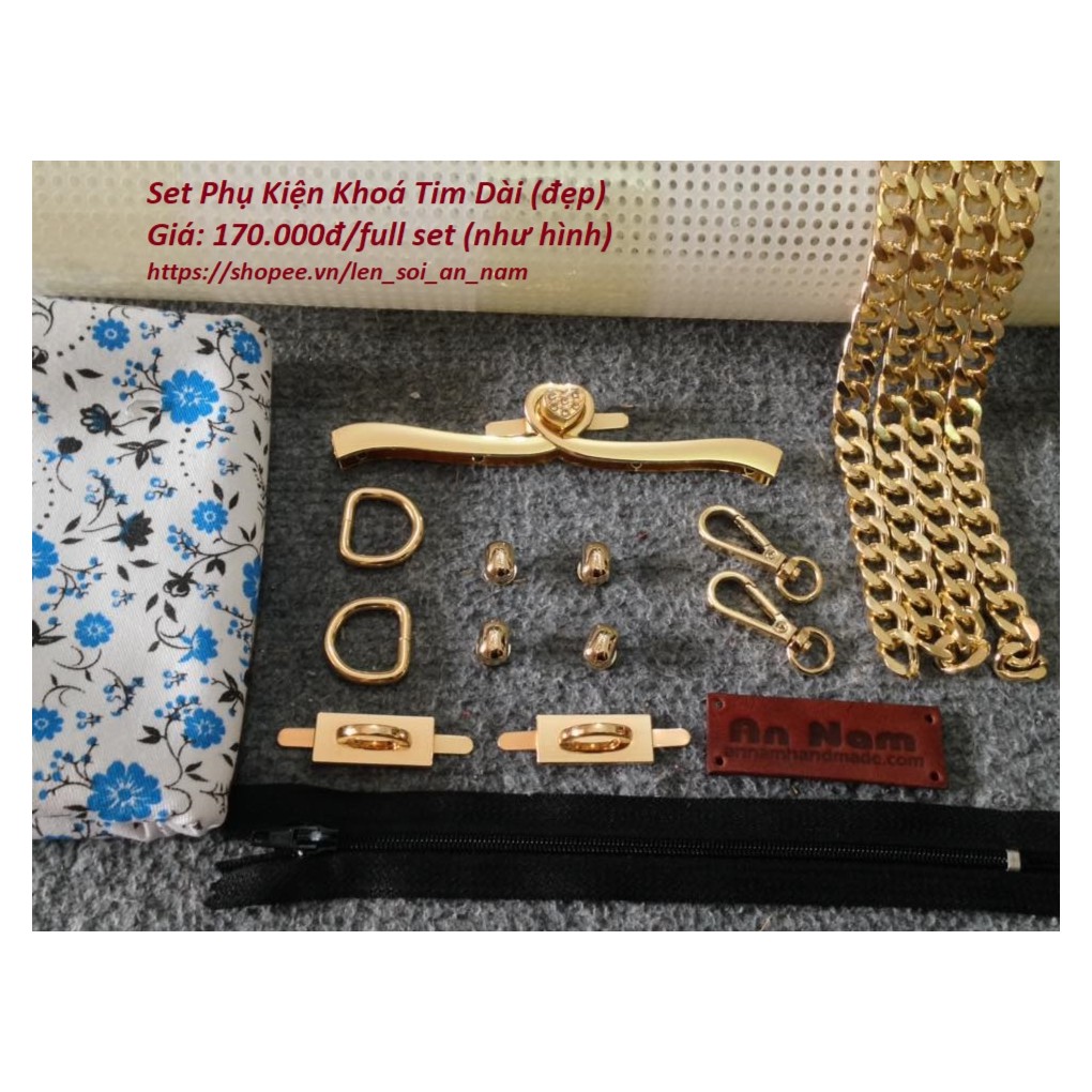 Set Phụ Kiện Khoá Tim Dài (loại đẹp)