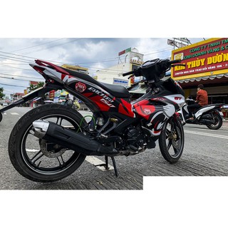 Tem trùm exciter 150 đỏ đen tiger mẫu mới, độ team trùm decal xe máy ex dán đời 2015-2020