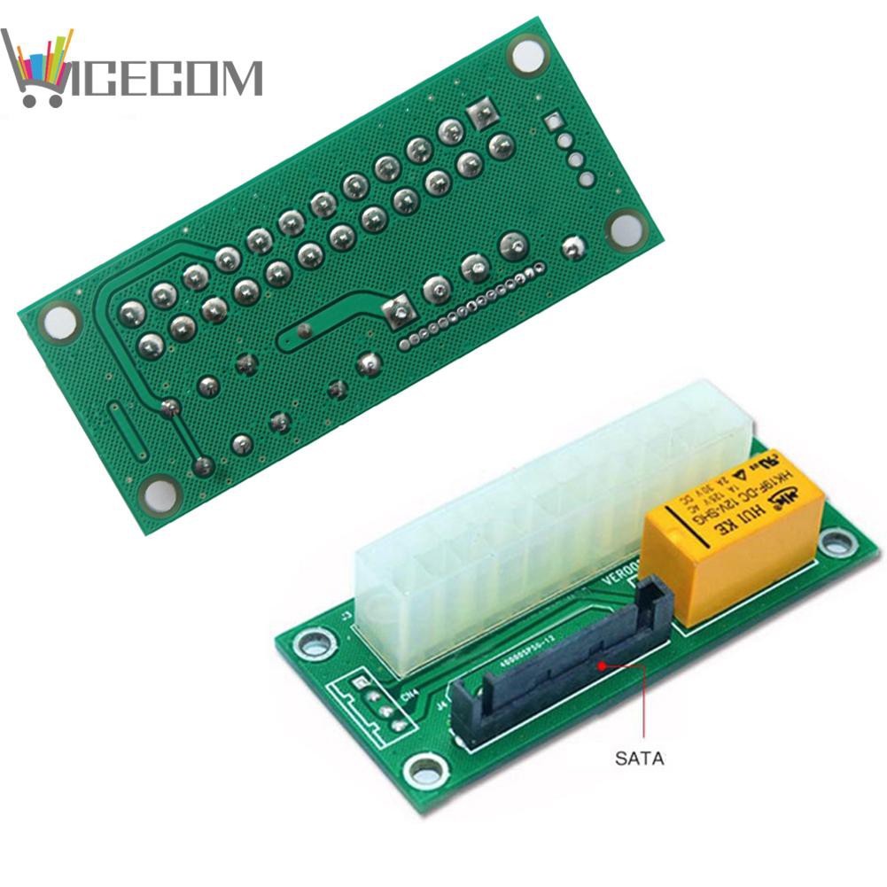 nice_24Pin Dual Power Start Board Large 4Pin Start Up Riser for PC Motherboard 